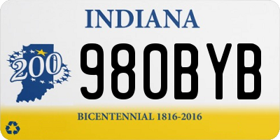 IN license plate 980BYB