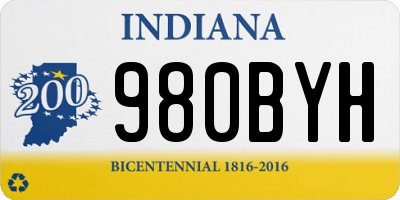 IN license plate 980BYH