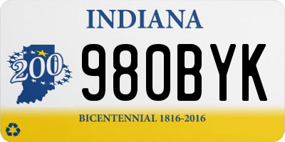 IN license plate 980BYK
