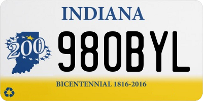 IN license plate 980BYL