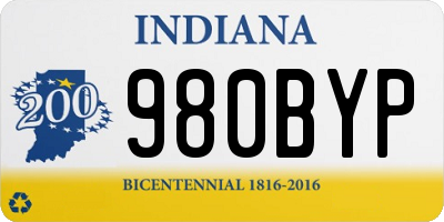 IN license plate 980BYP