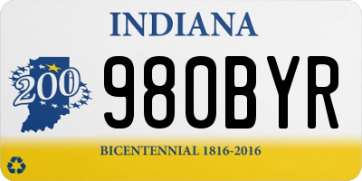 IN license plate 980BYR