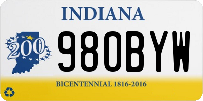 IN license plate 980BYW