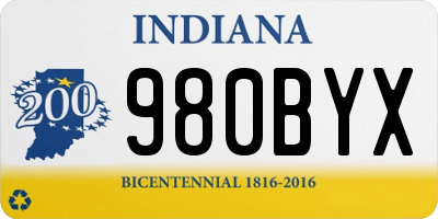 IN license plate 980BYX