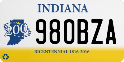 IN license plate 980BZA