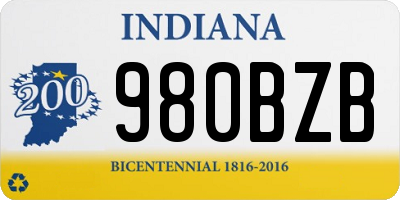 IN license plate 980BZB