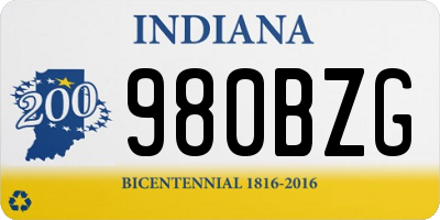 IN license plate 980BZG