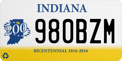IN license plate 980BZM