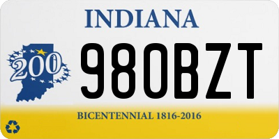 IN license plate 980BZT