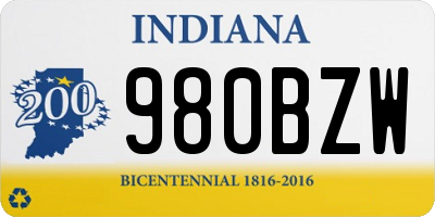 IN license plate 980BZW