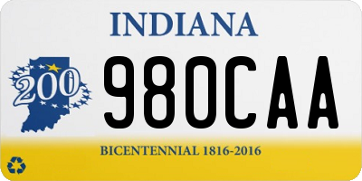 IN license plate 980CAA