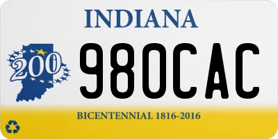 IN license plate 980CAC