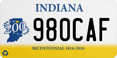 IN license plate 980CAF