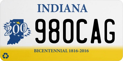 IN license plate 980CAG