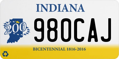 IN license plate 980CAJ