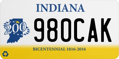 IN license plate 980CAK