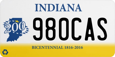 IN license plate 980CAS