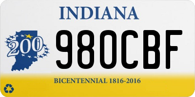 IN license plate 980CBF