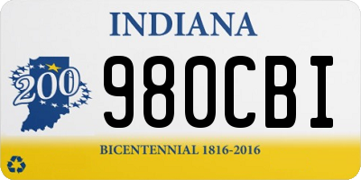 IN license plate 980CBI