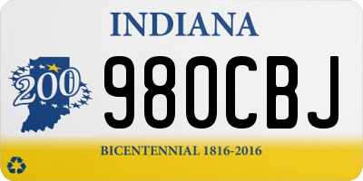 IN license plate 980CBJ