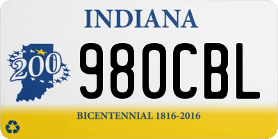 IN license plate 980CBL