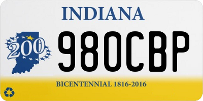 IN license plate 980CBP