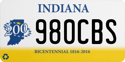 IN license plate 980CBS