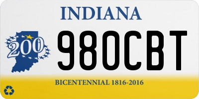 IN license plate 980CBT
