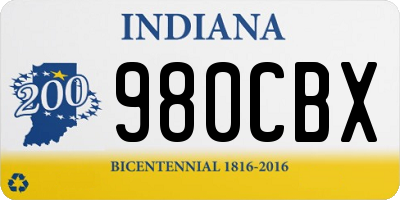IN license plate 980CBX