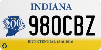 IN license plate 980CBZ