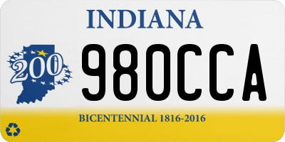 IN license plate 980CCA