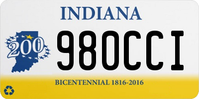 IN license plate 980CCI