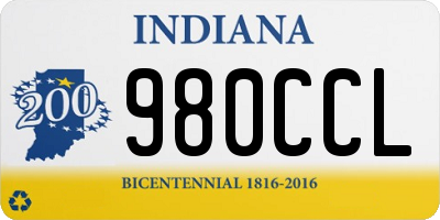 IN license plate 980CCL