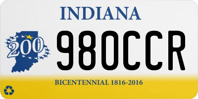 IN license plate 980CCR