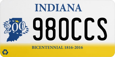 IN license plate 980CCS