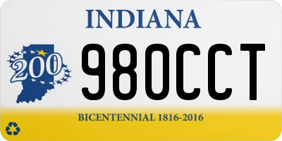IN license plate 980CCT