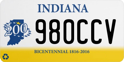 IN license plate 980CCV
