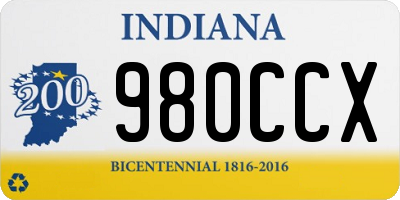IN license plate 980CCX