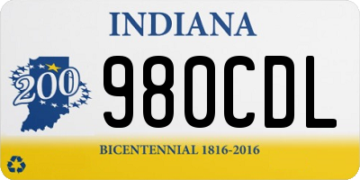 IN license plate 980CDL