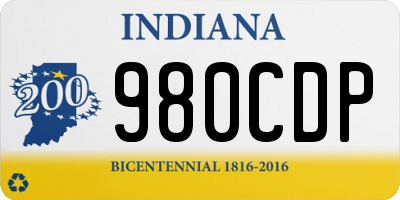 IN license plate 980CDP