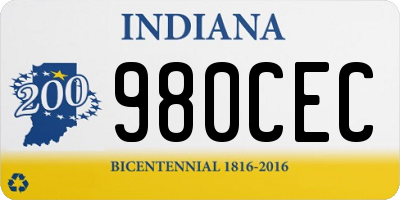 IN license plate 980CEC