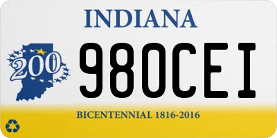 IN license plate 980CEI