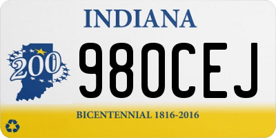 IN license plate 980CEJ