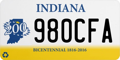 IN license plate 980CFA