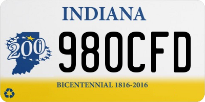 IN license plate 980CFD