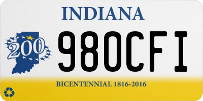 IN license plate 980CFI