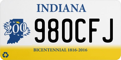 IN license plate 980CFJ