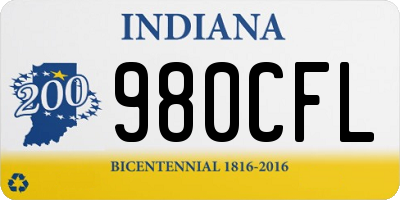 IN license plate 980CFL