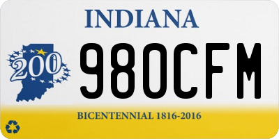 IN license plate 980CFM