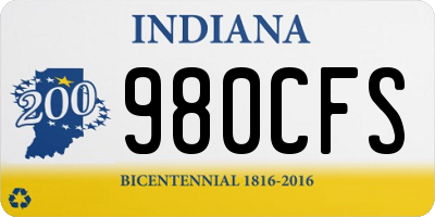 IN license plate 980CFS